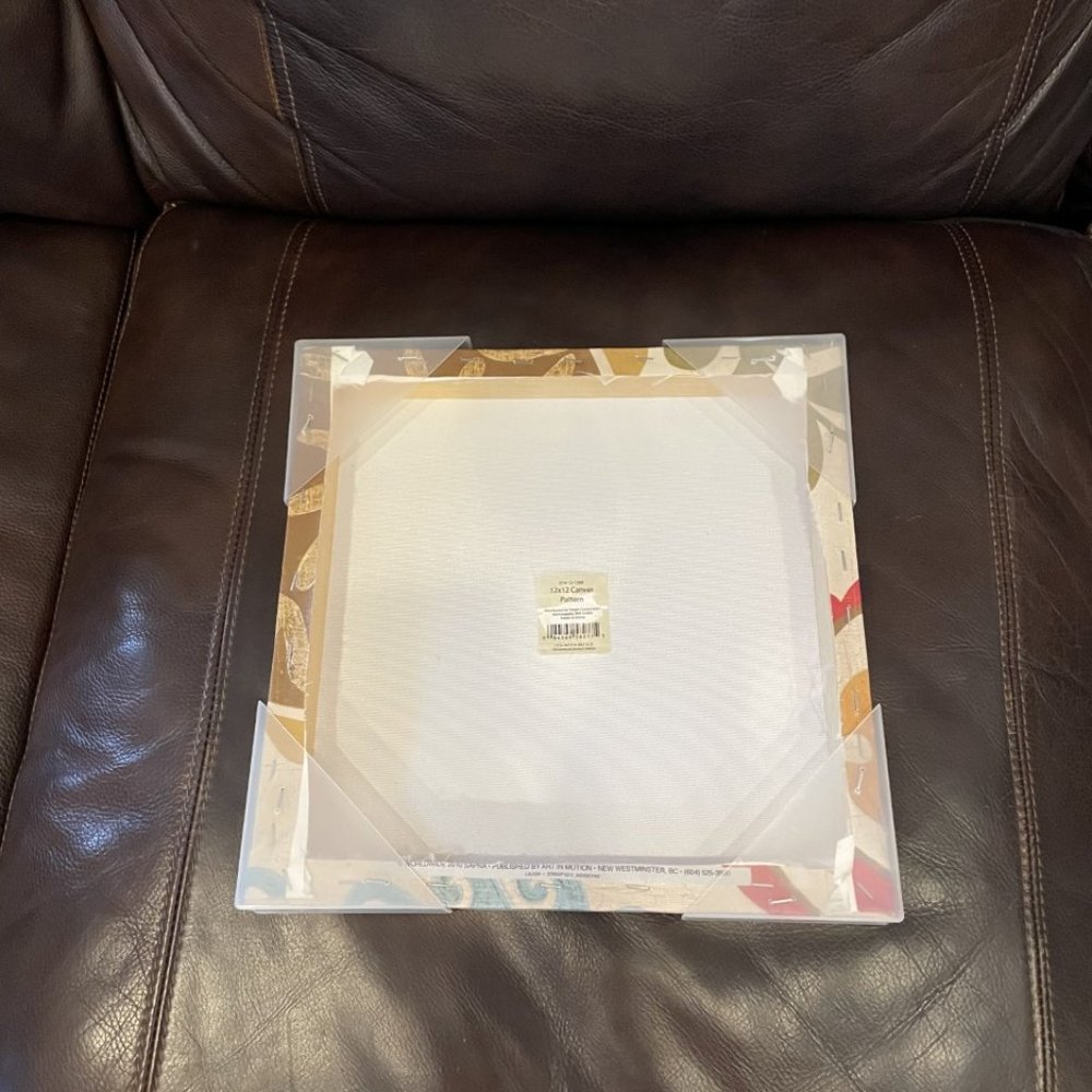 NEW Canvas Print 2 Piece Set Wall Art Decor 12"x12" each Cream Brown Orange Blue - Picture 4 of 4